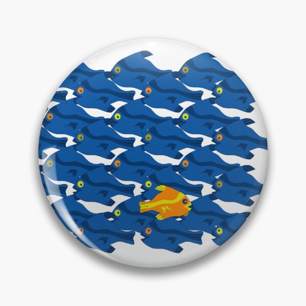 Item preview, Swim Against the Current - Blue Fish Swim Left - Orange Swims Right designed and sold by Tortoise Productions.