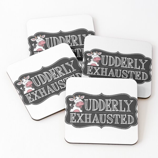 Item preview, Udderly Exhausted Cow Chalkboard designed and sold by Lori Winslow Designs.