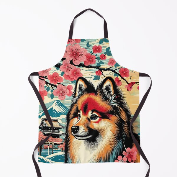 Item preview, German Spitz with Sakura – Ukiyo-e Inspired Design designed and sold by TidalEchoes.
