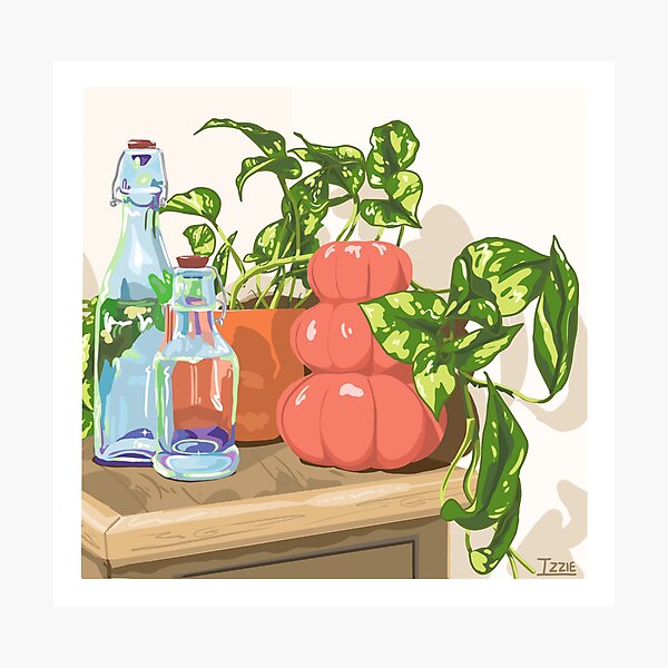 Item preview, Plant, Vase and Bottles designed and sold by izzierwilding.