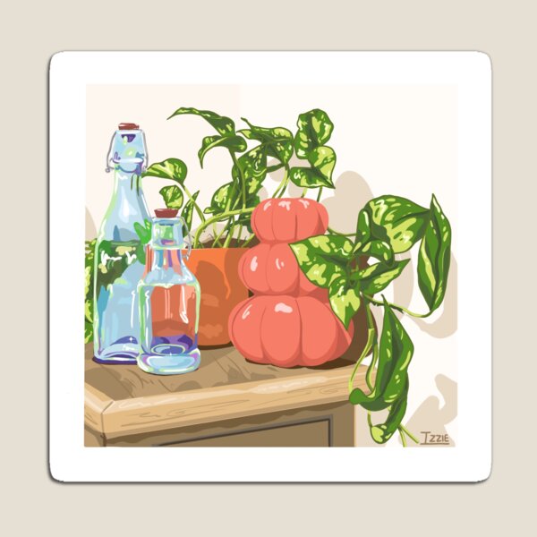 Item preview, Plant, Vase and Bottles designed and sold by izzierwilding.