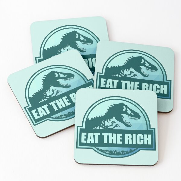Item preview, Eat The Rich - Teal designed and sold by claracecilia.