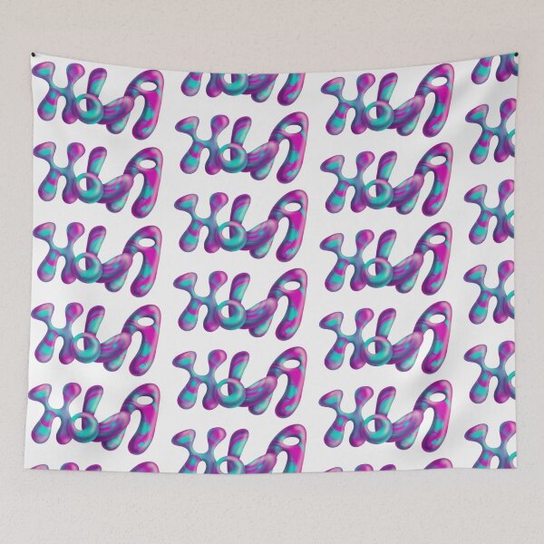 Item preview, Hello Psychedelic in turquoise and pink in 3D designed and sold by CecyLL.