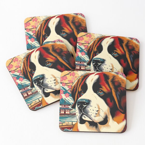 Item preview, Gentle St. Bernard in Ukiyo-e Landscape designed and sold by TidalEchoes.