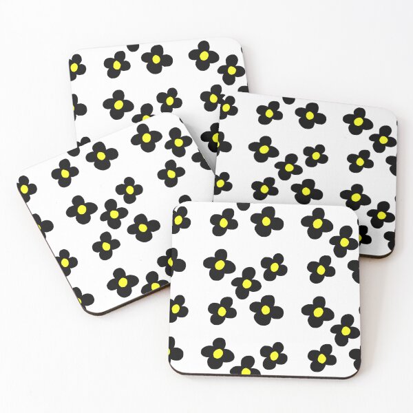 Item preview, Happy Flowers Black designed and sold by OffbeatMoon.