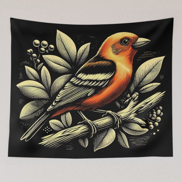Item preview, Flame-colored Tanager designed and sold by theAVIARY7.