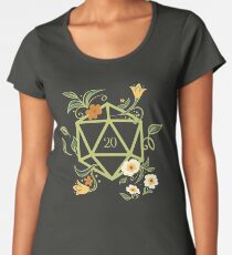 Polyhedral D20 Dice Tabletop RPG Green Thumb Women's Premium T-Shirt