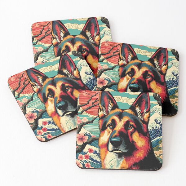 Item preview, Japanese Landscape – German Shepherd Print designed and sold by TidalEchoes.
