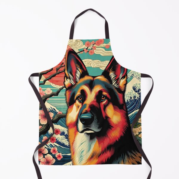 Item preview, Japanese Landscape – German Shepherd Print designed and sold by TidalEchoes.