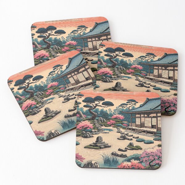 Item preview, Ukiyo-e Inspired Zen Garden Scene designed and sold by TidalEchoes.