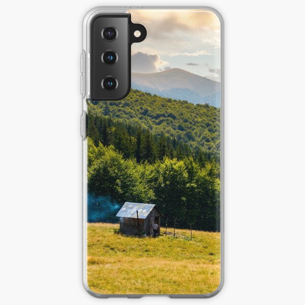 pasture and shed on the hillside Samsung Galaxy Soft Case
