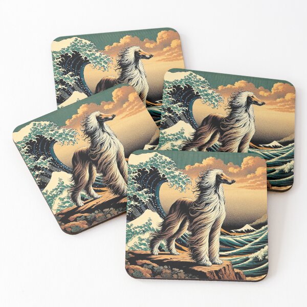Item preview, Afghan Hound and the Great Wave designed and sold by TidalEchoes.