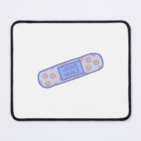 Item preview, Blue Jesus heals plaster smiley face Christian sticker designed and sold by SophieStickers0.