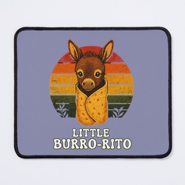 Item preview, Little Burro-rito | Cute Baby Donkey Burrito Vintage T-Shirt Design designed and sold by KreativKulture.