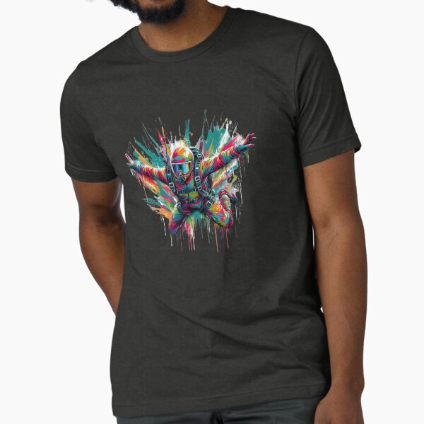 Item preview, Chute libre : T-shirt graphique « Parachutiste » aux couleurs vives. Design graphique designed and sold by GEM STYLE.