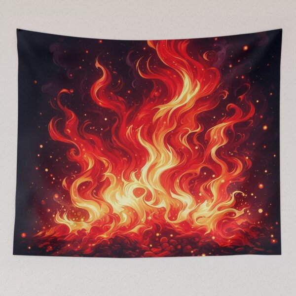 Item preview, AI-Designed Abstract Red Fire Motif – Bold & Fiery Artwork for Clothing, Accessories & Modern Fashion designed and sold by knalpot-design.