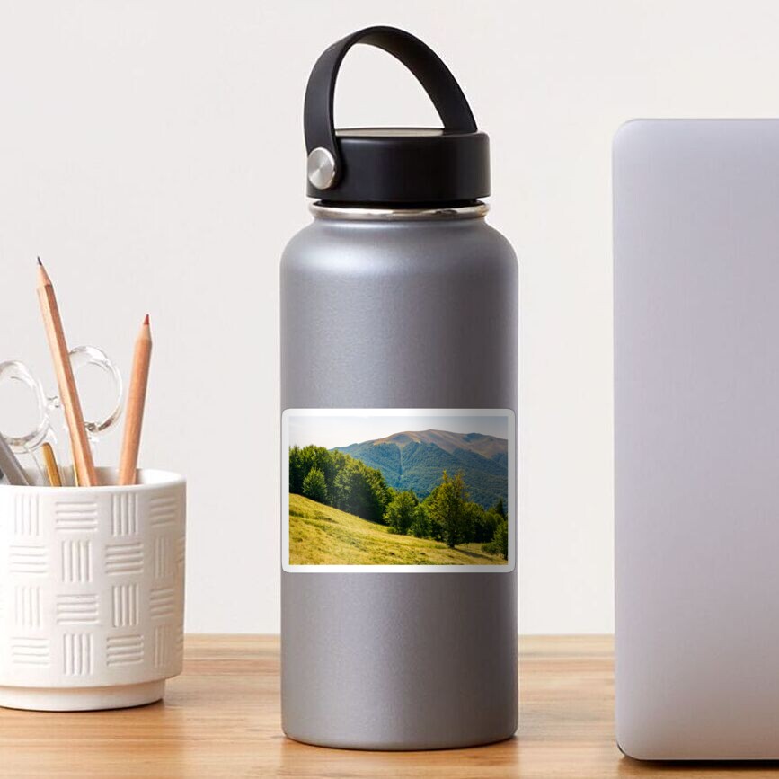 forested hills of Carpathian mountains in summer Sticker