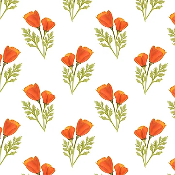 Artwork thumbnail, California Poppies Pattern by Rachel Fritz Watson