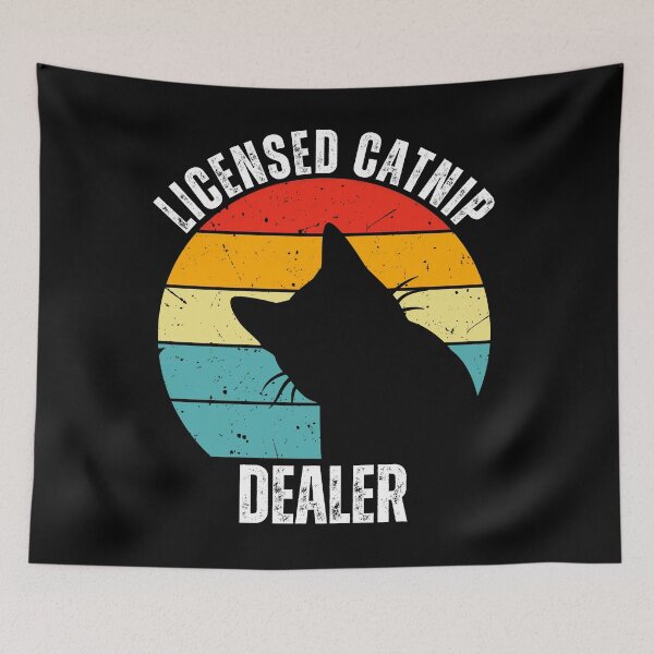 Item preview, Licensed Catnip Dealer Retro Sunset Cat Silhouette Design designed and sold by Fredster1966.