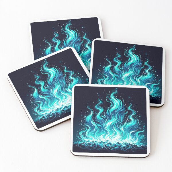 Item preview, AI-Designed Abstract Blue Tosca Flame Motif – Bold & Vibrant Artwork for Clothing, Accessories & Modern Fashion designed and sold by knalpot-design.