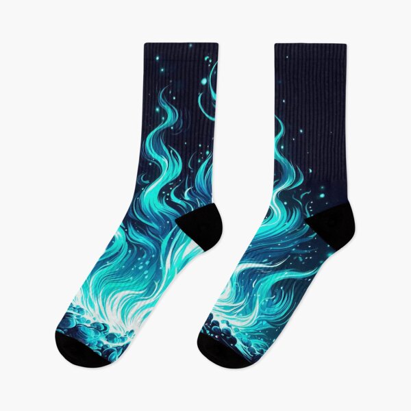 Item preview, AI-Designed Abstract Blue Tosca Flame Motif – Bold & Vibrant Artwork for Clothing, Accessories & Modern Fashion designed and sold by knalpot-design.