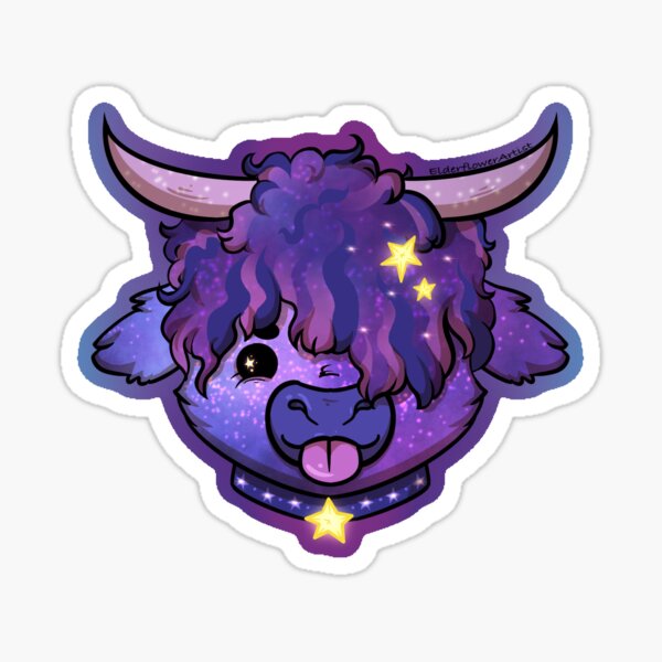 Item preview, Across the Milky Way: Galaxy Highland Cow designed and sold by ElderflowerArtist.