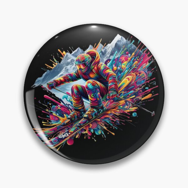 Item preview, Graffiti Peaks: Vibrant Skier & Mountain Graphic Tee Graphic Design designed and sold by GEM STYLE.