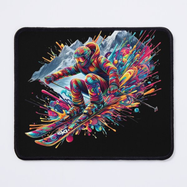 Item preview, Graffiti Peaks: Vibrant Skier & Mountain Graphic Tee Graphic Design designed and sold by GEM STYLE.