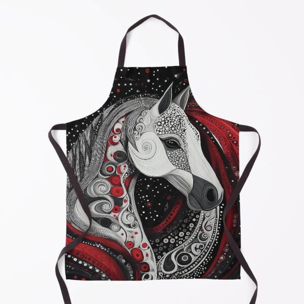 Item preview,  A mesmerizing black, white, and red design of an Arabian horse. designed and sold by HEMRO.