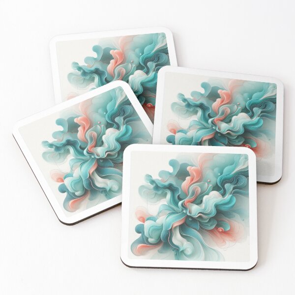 Item preview, AI-Designed Abstract Fluid Turquoise Motif – Elegant & Feminine Artwork for Clothing, Accessories & Modern Fashion designed and sold by knalpot-design.