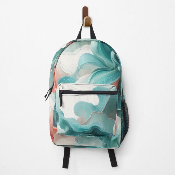 Item preview, AI-Designed Abstract Fluid Turquoise Motif – Elegant & Feminine Artwork for Clothing, Accessories & Modern Fashion designed and sold by knalpot-design.