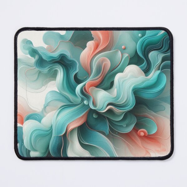 Item preview, AI-Designed Abstract Fluid Turquoise Motif – Elegant & Feminine Artwork for Clothing, Accessories & Modern Fashion designed and sold by knalpot-design.