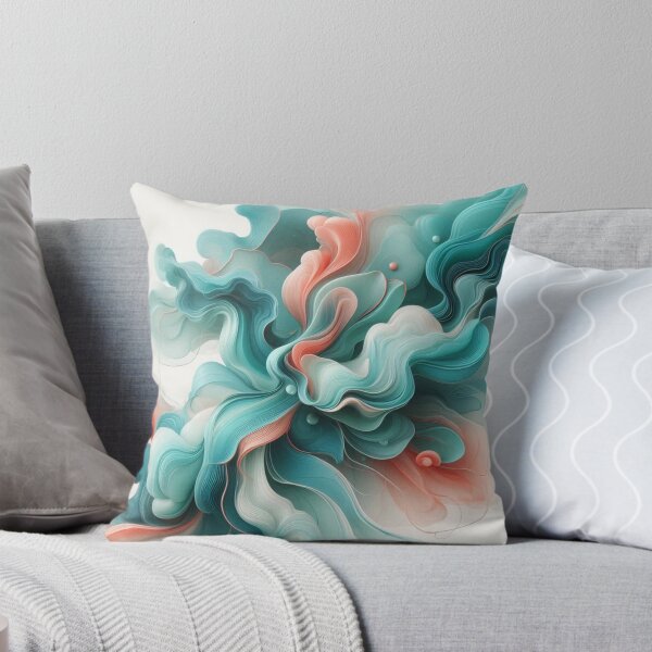 Item preview, AI-Designed Abstract Fluid Turquoise Motif – Elegant & Feminine Artwork for Clothing, Accessories & Modern Fashion designed and sold by knalpot-design.