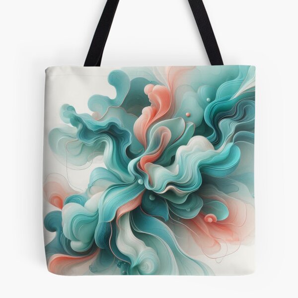 Item preview, AI-Designed Abstract Fluid Turquoise Motif – Elegant & Feminine Artwork for Clothing, Accessories & Modern Fashion designed and sold by knalpot-design.