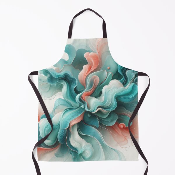 Item preview, AI-Designed Abstract Fluid Turquoise Motif – Elegant & Feminine Artwork for Clothing, Accessories & Modern Fashion designed and sold by knalpot-design.