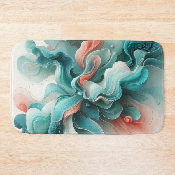 Item preview, AI-Designed Abstract Fluid Turquoise Motif – Elegant & Feminine Artwork for Clothing, Accessories & Modern Fashion designed and sold by knalpot-design.