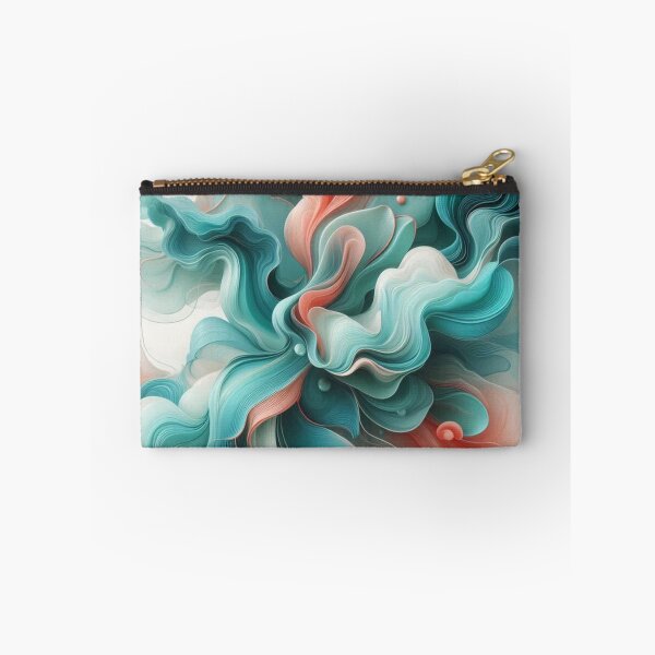 Item preview, AI-Designed Abstract Fluid Turquoise Motif – Elegant & Feminine Artwork for Clothing, Accessories & Modern Fashion designed and sold by knalpot-design.