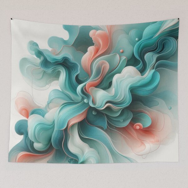 Item preview, AI-Designed Abstract Fluid Turquoise Motif – Elegant & Feminine Artwork for Clothing, Accessories & Modern Fashion designed and sold by knalpot-design.