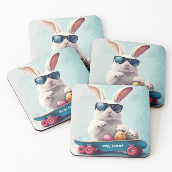 Item preview, "Hoppy Easter!" Cool Bunny Skateboard T-Shirt designed and sold by kurtulushstudio.