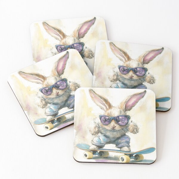 Item preview, "Hoppy Easter!" Cool Bunny Skateboard T-Shirt designed and sold by kurtulushstudio.