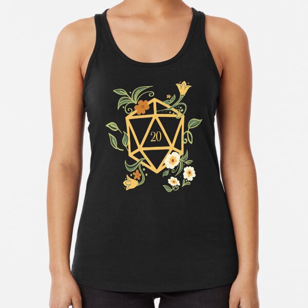 Plant Lovers Polyhedral D20 Dice Tabletop RPG Racerback Tank Top