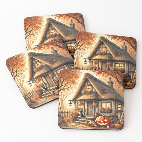 Item preview, Halloween Cottagecore – Pumpkin Porch & Black Cat Vibes designed and sold by ArtFreshStudio.