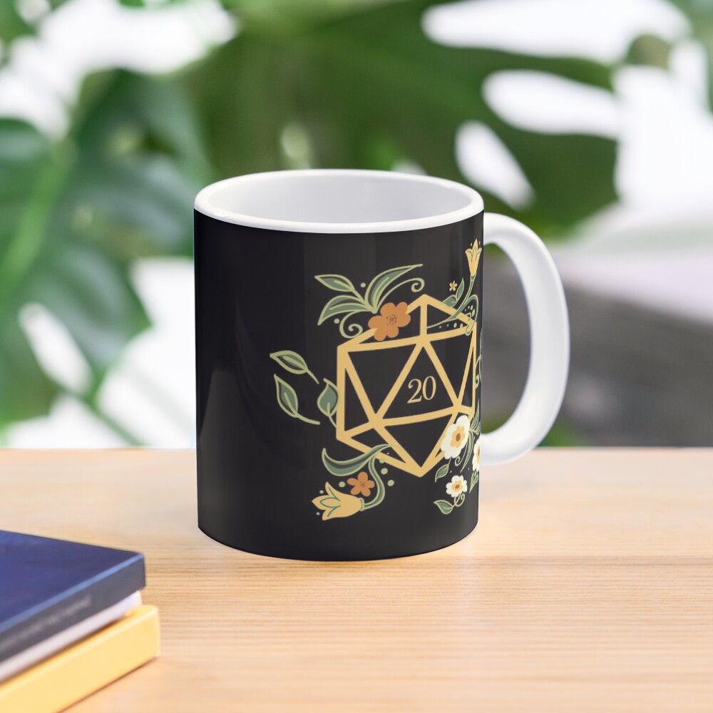 Plant Lovers Polyhedral D20 Dice Tabletop RPG Coffee Mug