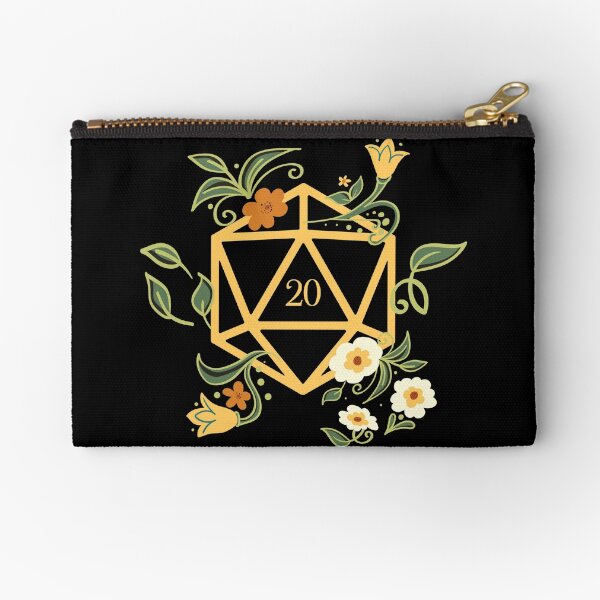 Plant Lovers Polyhedral D20 Dice Tabletop RPG Zipper Pouch