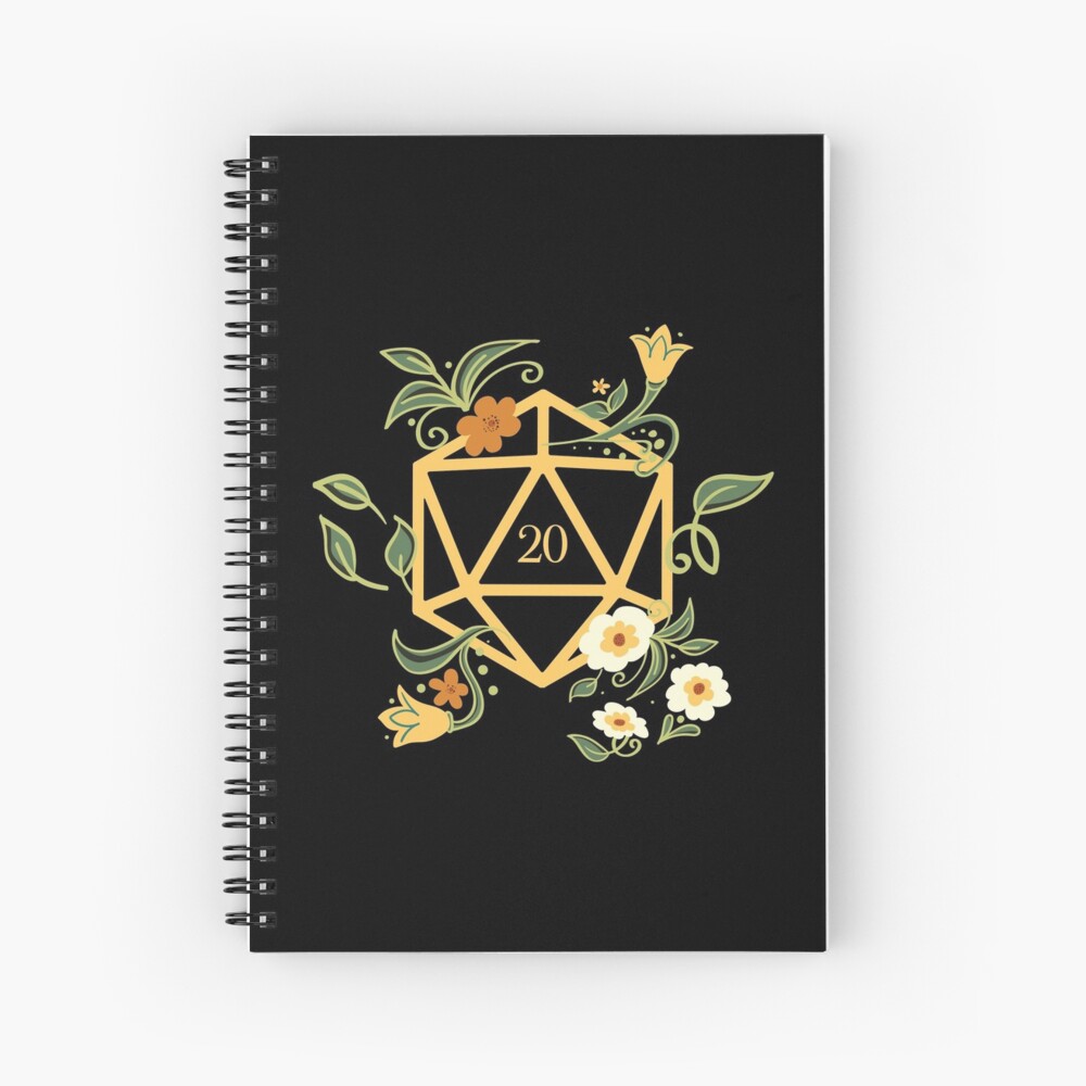 Plant Lovers Polyhedral D20 Dice Tabletop RPG Spiral Notebook