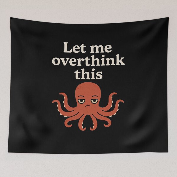 Item preview, Overthinking Octopus Sticker - Anxiety Humor Art designed and sold by LaserKey.