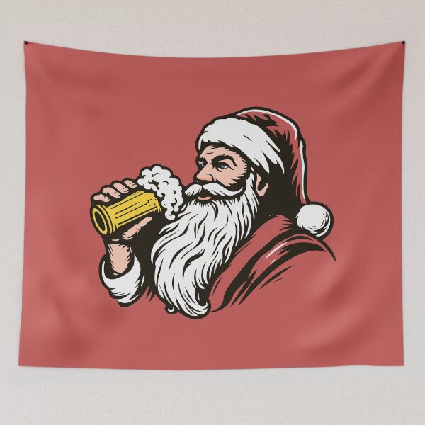 Item preview, Santa Drinking a Holiday Beer designed and sold by ArtFactoryAI.