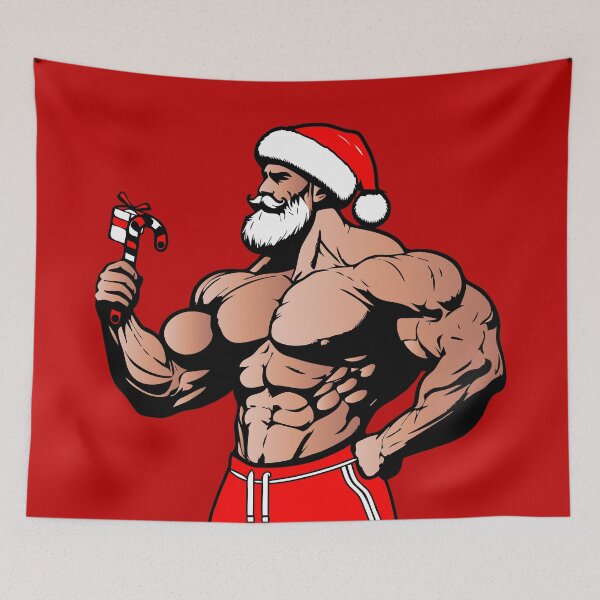 Item preview, Sexy Muscular Santa Daddy designed and sold by ArtFactoryAI.
