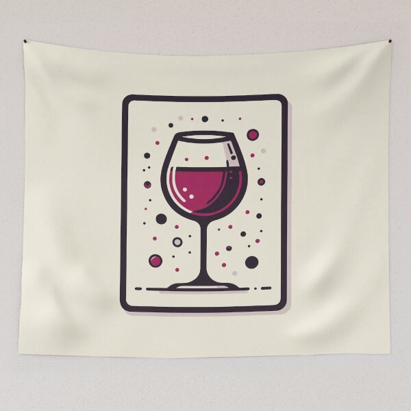 Artikelvorschau, Rotwein minimalistische Kunst entworfen und verkauft von ArtFactoryAI.