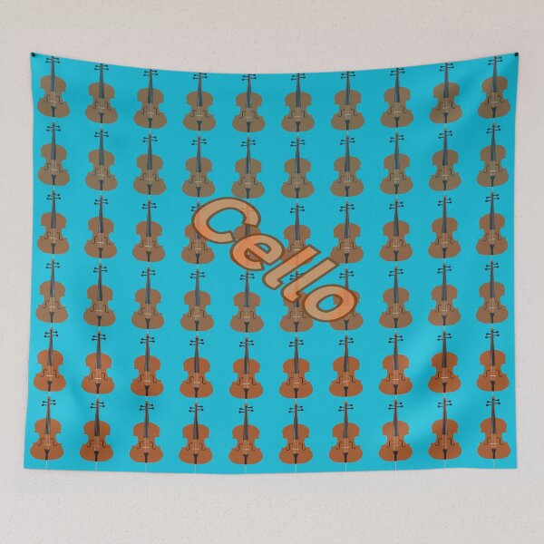 Item preview, The Cello In Turquoise & Brown  designed and sold by BrightrDayMusicArt.